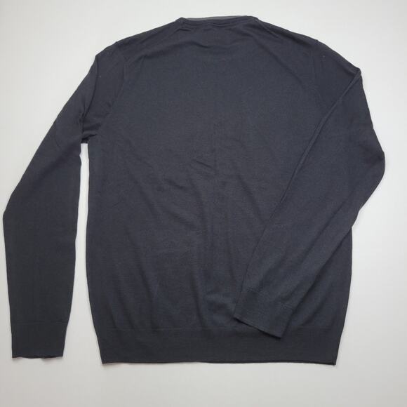 Joseph Abboud Merino Wool Blend Crew Neck Knit Sweater Black Gray Men's Size L - Picture 5 of 5